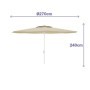 Ombrellone Marbueno Beige Poliestere Acciaio Ø 270 cm